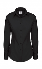 Πουκαμισο γυναικειο B&C Ladies Black Tie Elastane Long Sleeve Poplin