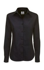 B&Q-Ladies-Sharp-Twill-Long-Sleeve-Shirt-Black