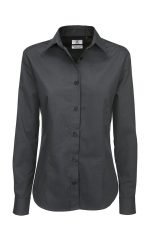 B&Q-Ladies-Sharp-Twill-Long-Sleeve-Shirt-Dark-Grey