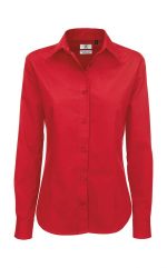 B&Q-Ladies-Sharp-Twill-Long-Sleeve-Shirt-Deep-Red