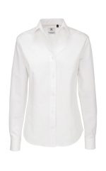 B&Q-Ladies-Sharp-Twill-Long-Sleeve-Shirt-White