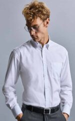 Ανδρικο βαμβακερο πουκαμισο Russell Mens LS Ultimate Non-iron shirt εργασιας R956M0 white